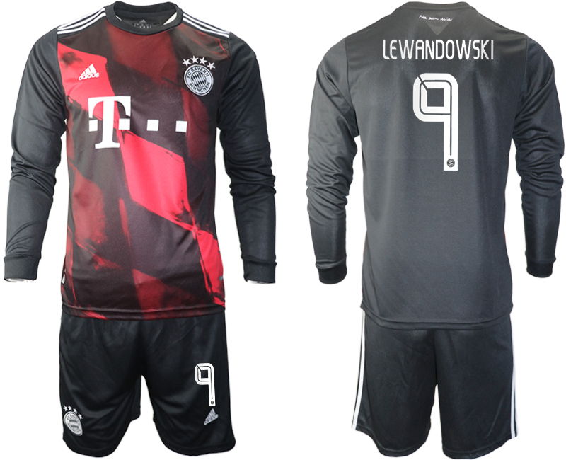 2021 Men Bayern Munich away long sleeves #9 soccer jerseys